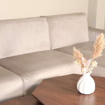 Hoekbank Riley champagne velvet 270cm rechts