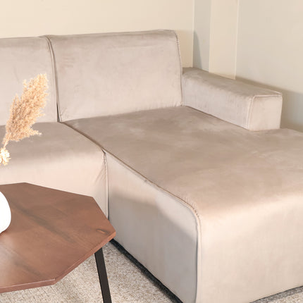 Hoekbank Riley champagne velvet 270cm rechts