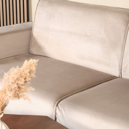 Hoekbank Riley champagne velvet 270cm rechts