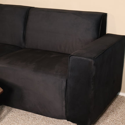 Hoekbank Riley zwart velvet 270cm links