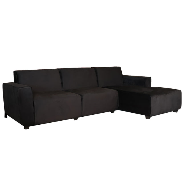Hoekbank Riley zwart velvet 270cm rechts
