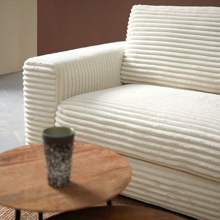 Hoekbank Uno creme polyester 300cm rechts