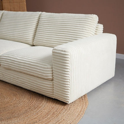 Hoekbank Uno creme polyester 300cm rechts