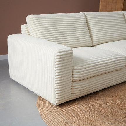 Hoekbank Uno creme polyester 300cm rechts