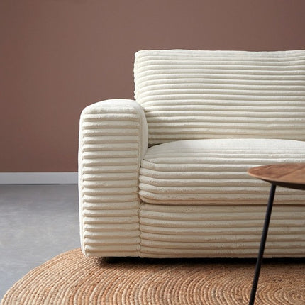 Hoekbank Uno creme polyester 300cm rechts
