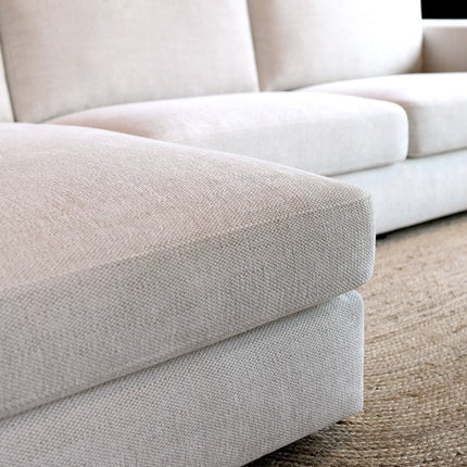 Hoekbank Uno naturel loungebank 300cm polyester bankstel links