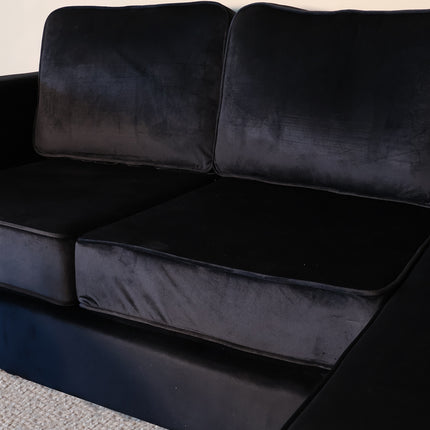 Hoekbank Venna 200cm zwart velvet