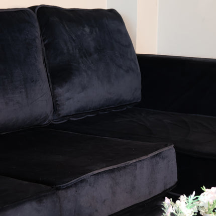Hoekbank Venna 200cm zwart velvet