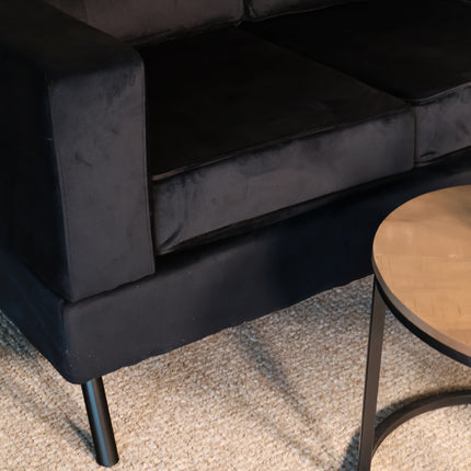 Hoekbank Venna 200cm zwart velvet