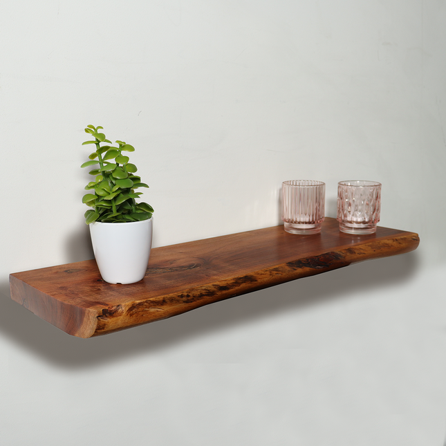 Wandplank Inge industrieel lengte 65cm acacia hout muurdecoratie