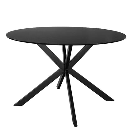 Eettafel marmerlook Jenna rond 120cm zwart steen