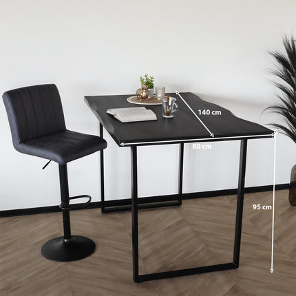 Bartafel Loisa 140cm zwart mangohout