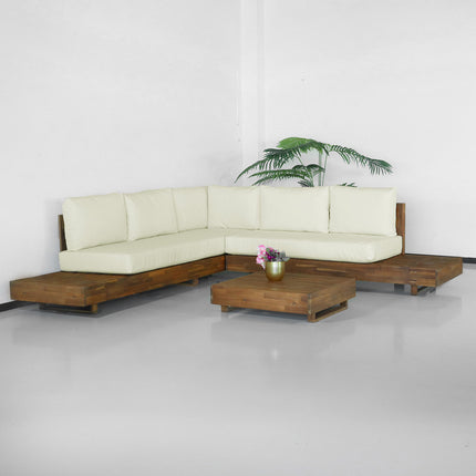 Loungeset Donna met loungetafel acaciahout hoekloungeset loungebank