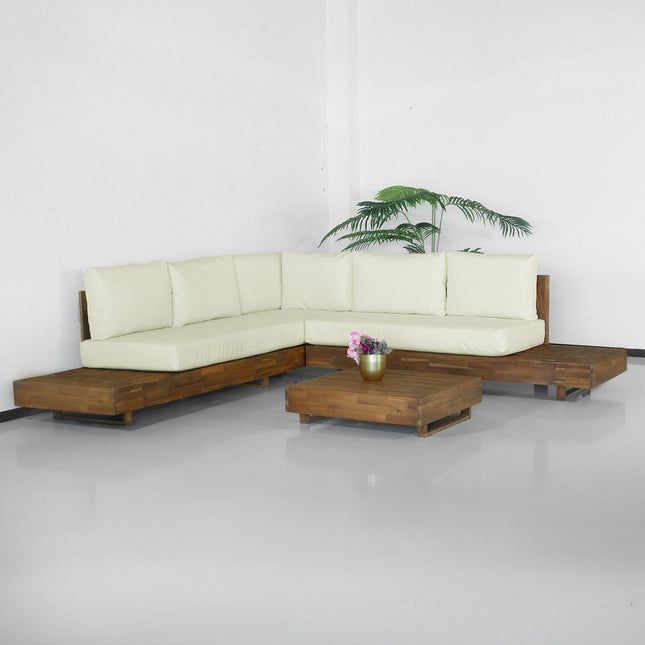 Loungeset Donna met loungetafel acaciahout hoekloungeset loungebank