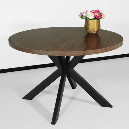 Eettafel rond melamine 120cm Sanne bruin ronde tafel