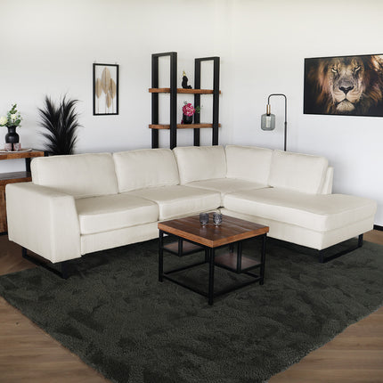 Hoekbank design Puckerto 290cm bank teddy beige hoek loungebank rechts bankstel