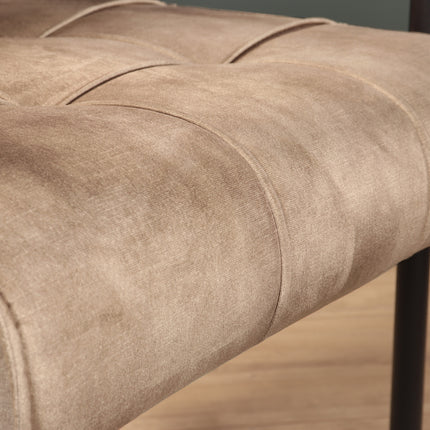 Eetkamerstoel met armleuning Indy beige velvet eetstoel