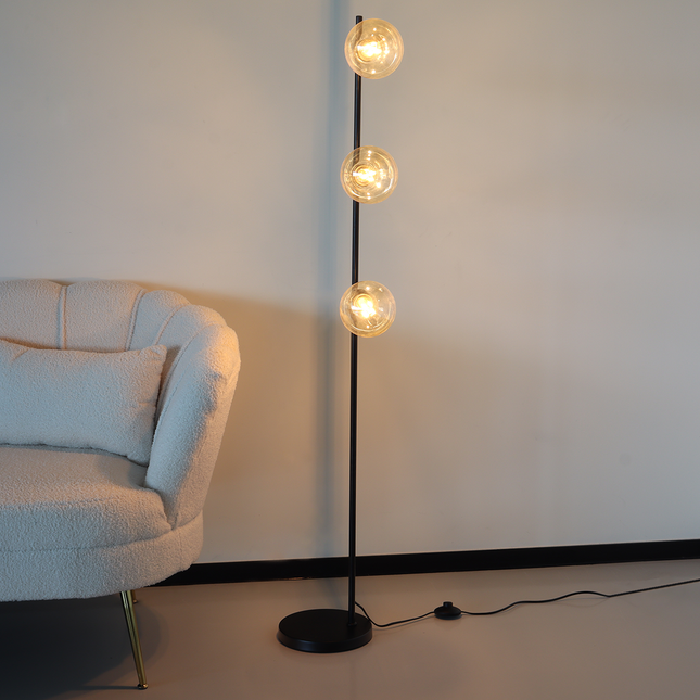 Industriële vloerlamp Eden staande lamp zwart