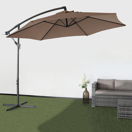 Zweefparasol staal taupe parasol diameter 300cm