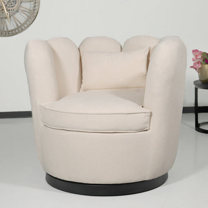 Fauteuil Daphne velvet creme draaibare fauteuil