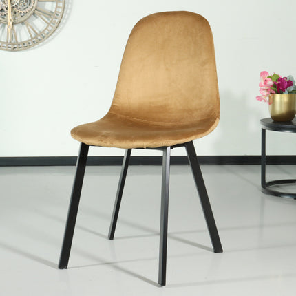 SET DEAL: 4 Eetkamerstoelen bruin velvet Simpy