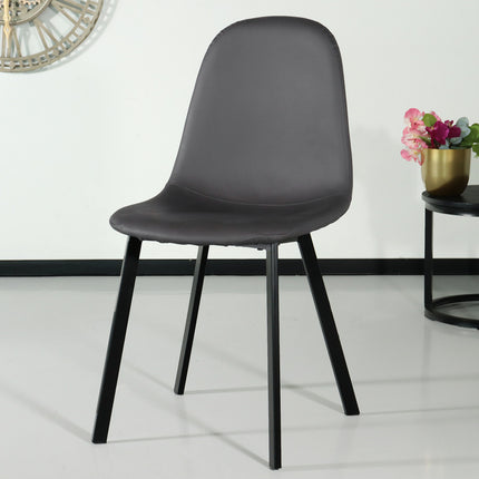 SET DEAL: 4 Eetkamerstoelen antraciet kunstleder Simpy