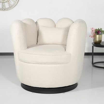 Fauteuil Daphne teddy beige draaibare fauteuil