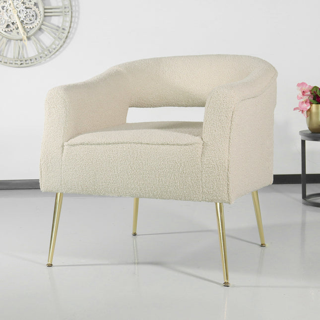 Fauteuil Joy teddy beige zitbank 1 persoons stoel