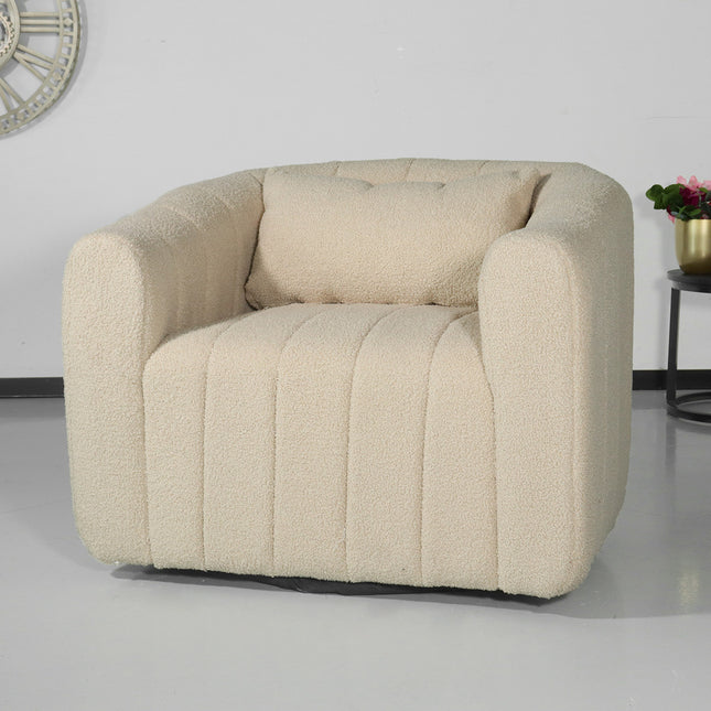 Fauteuil Billie teddy beige draaibare fauteuil