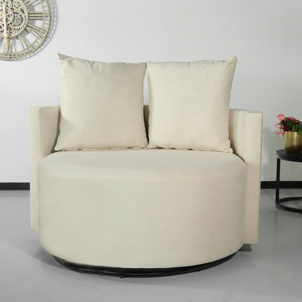 Fauteuil loveseat velvet creme draaibare fauteuil