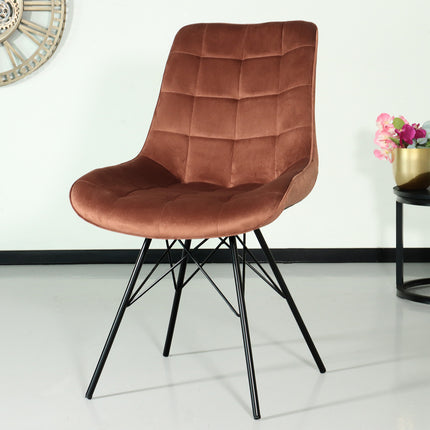 Eetkamerstoel bruin velvet Lux