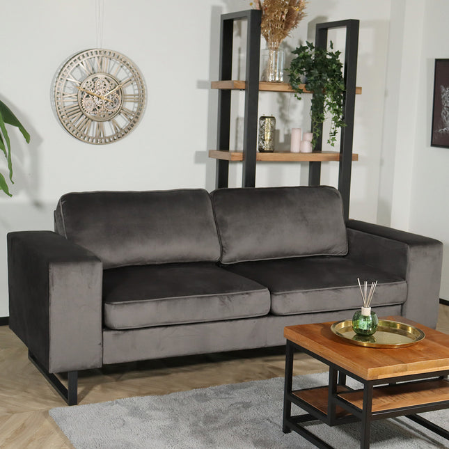 Zitbank antraciet velvet 225cm Zora