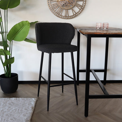 SET DEAL: 4 stuks Barkruk Miro zwart boucle