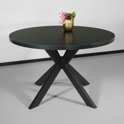 Eettafel rond melamine 120cm Sanne zwart ronde tafel