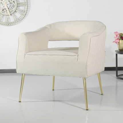 Fauteuil Joy velvet wit zitbank 1 persoons stoel