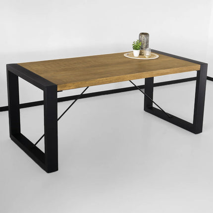 Eettafel rechthoekig mangohout Jonas lichtbruin 180cm duurzaam mango tafel eetkamertafel hout