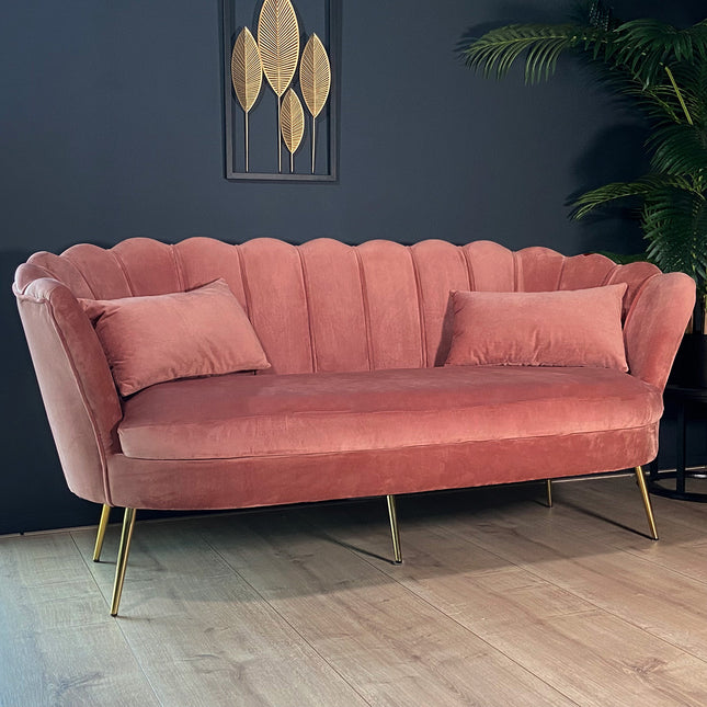 Zitbank oud roze velvet 180cm Belle