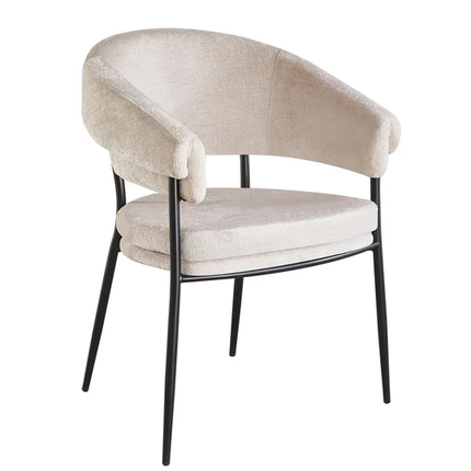 Eetkamerstoel Japandi Julian lichtgrijs stof