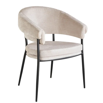 Eetkamerstoel Japandi Julian lichtgrijs stof