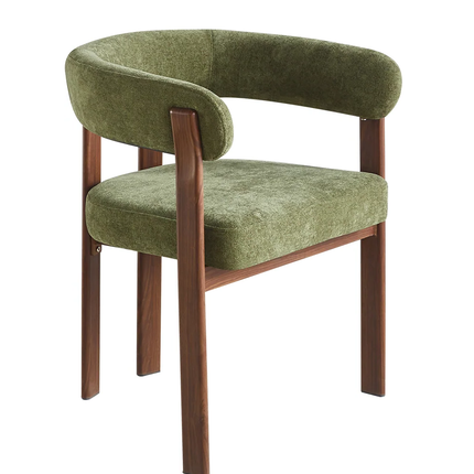 Eetkamerstoel Japandi groen Tammy walnoot