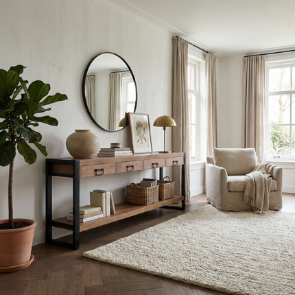 Bijzettafel 180cm mangohout Vera bruin