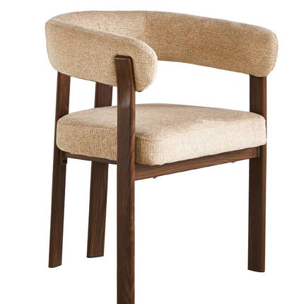 Eetkamerstoel Japandi bruin Tammy walnoot