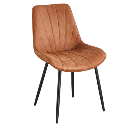 Eetkamerstoel cognac microvezel Tessa