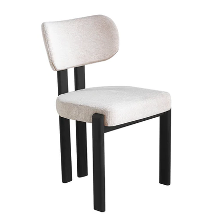 SET DEAL 6 stuks: Eetkamerstoel Japandi beige Naomi zwart