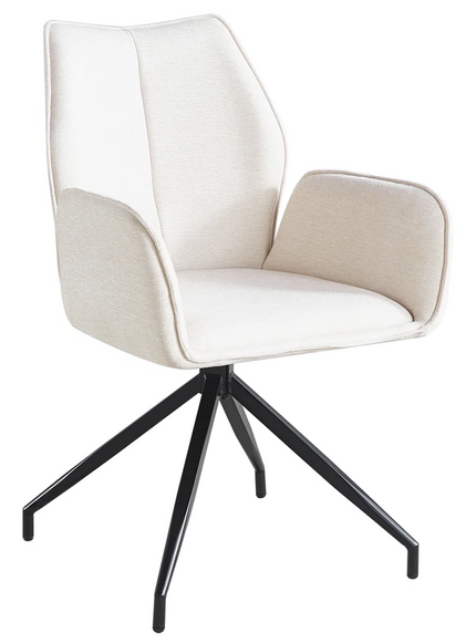 SET DEAL 4 stuks: Eetkamerstoel draaibaar beige chenille Halix