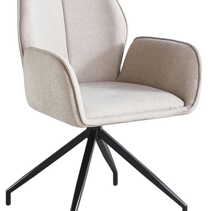 SET DEAL 4 stuks: Eetkamerstoel draaibaar taupe chenille Halix