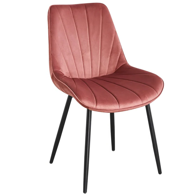 Eetkamerstoel roze velvet Tessa