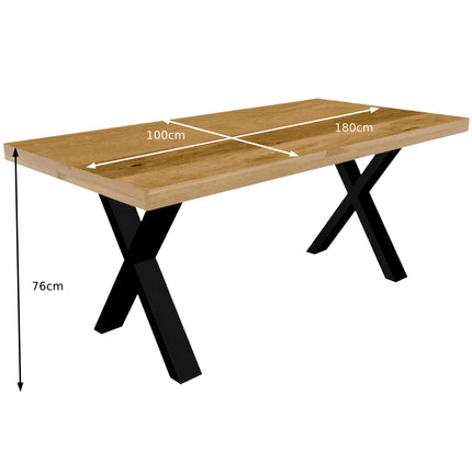 Eettafel Xavier rechthoekig 180cm lichtbruin mangohout