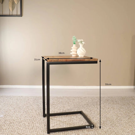 Bijzettafel Jerry 55cm bruin mangohout