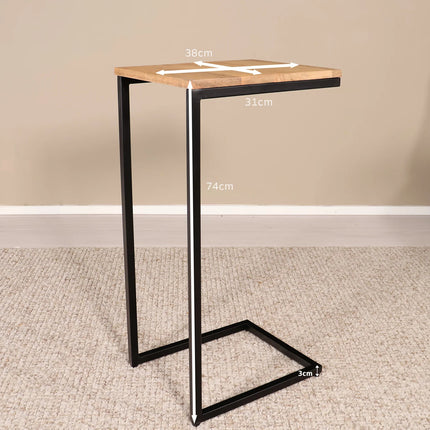 Bijzettafel Jerry 74cm lichtbruin mangohout